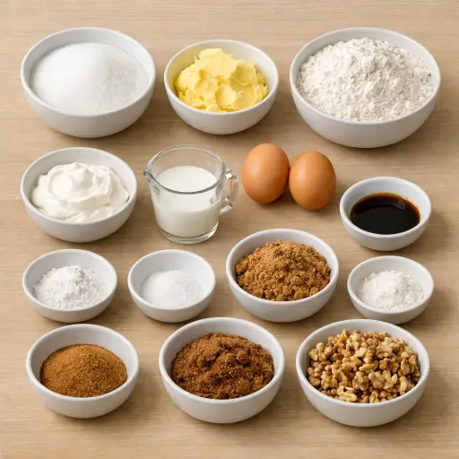 Ingredients for Traditional Coffee Cake