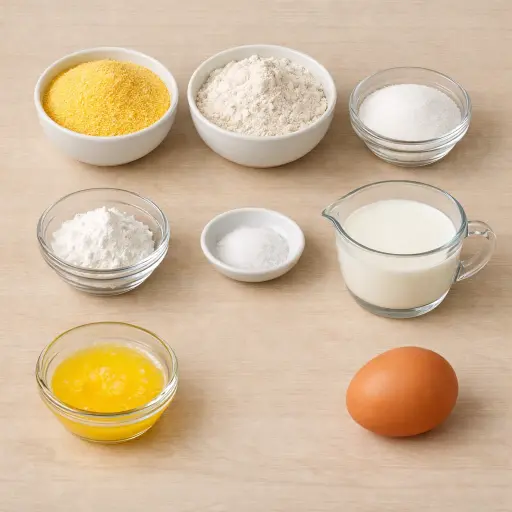 Ingredients for Traditional Corn Bread