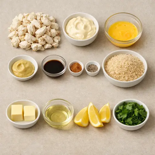Ingredients for Traditional Crab Cakes
