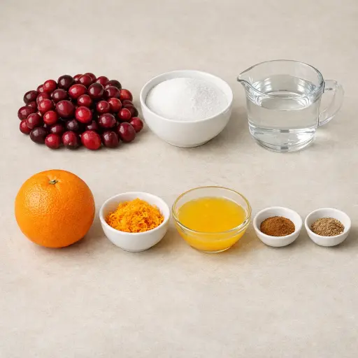 Ingredients for Traditional Cranberry Relish