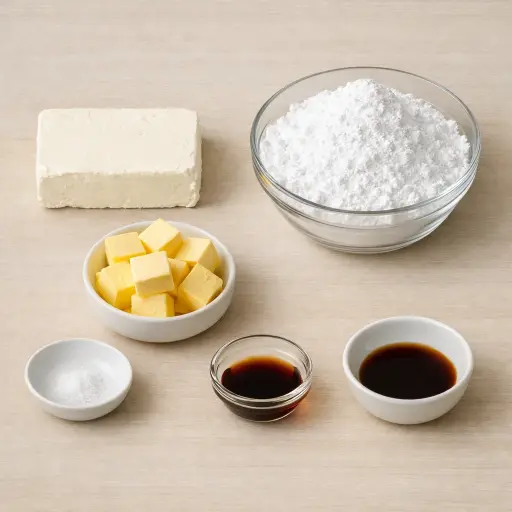 Ingredients for Traditional Cream Cheese Frosting