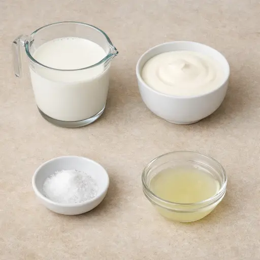 Ingredients for Traditional Cream Cheese