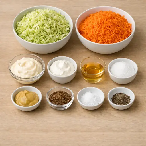 Ingredients for Traditional Creamy Coleslaw