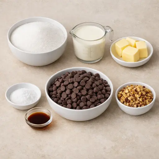 Ingredients for Traditional Creamy Fudge