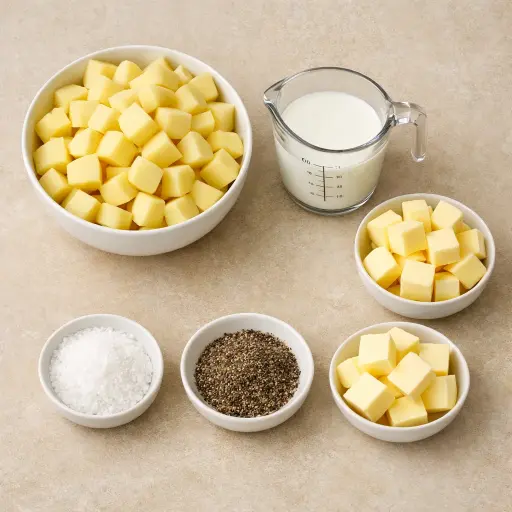 Ingredients for Traditional Creamy Mashed Potatoes