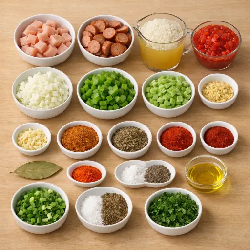 Ingredients for Traditional Creole Jambalaya