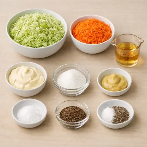 Ingredients for Traditional Crisp Coleslaw