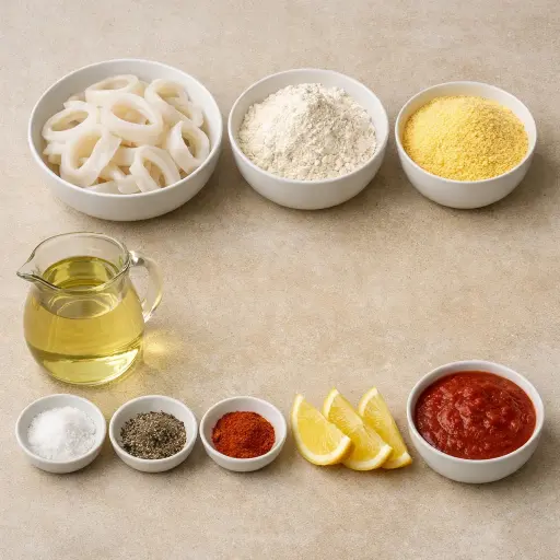Ingredients for Traditional Crispy Calamari