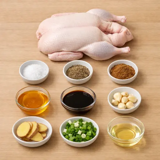 Ingredients for Traditional Crispy Roast Duck