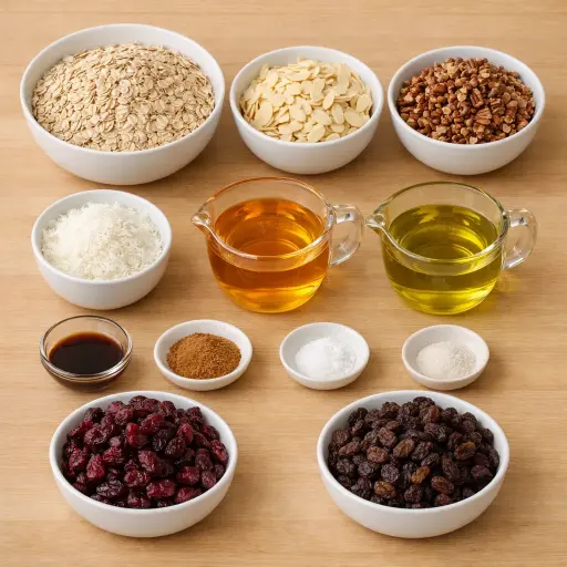 Ingredients for Traditional Crunchy Granola