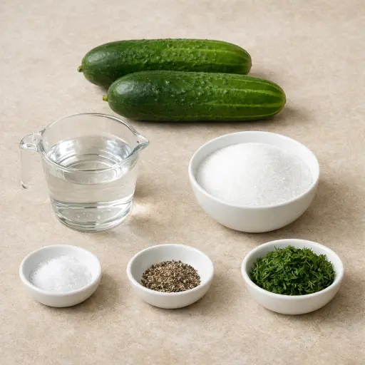 Ingredients for Traditional Cucumber Salad