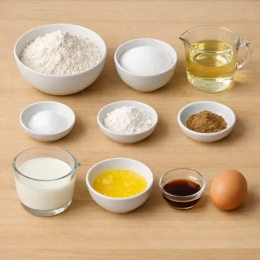 Ingredients for Traditional Doughnut