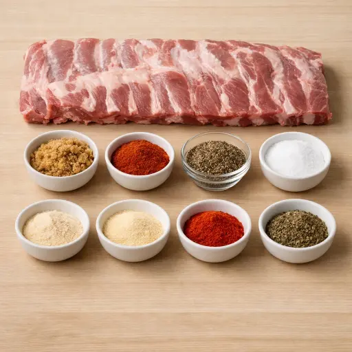 Ingredients for Traditional Dry Rub Ribs