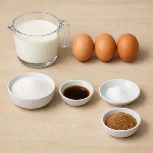 Ingredients for Traditional Egg Custard