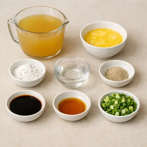 Ingredients for Traditional Egg Drop Soup