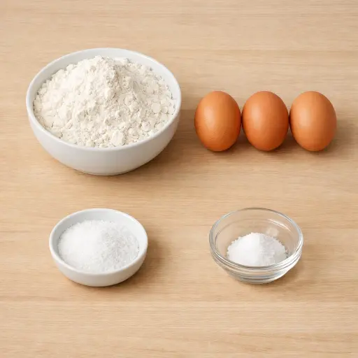 Ingredients for Traditional Egg Noodles