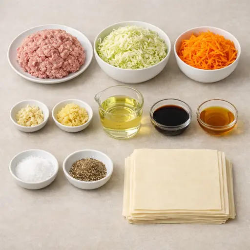 Ingredients for Traditional Egg Rolls