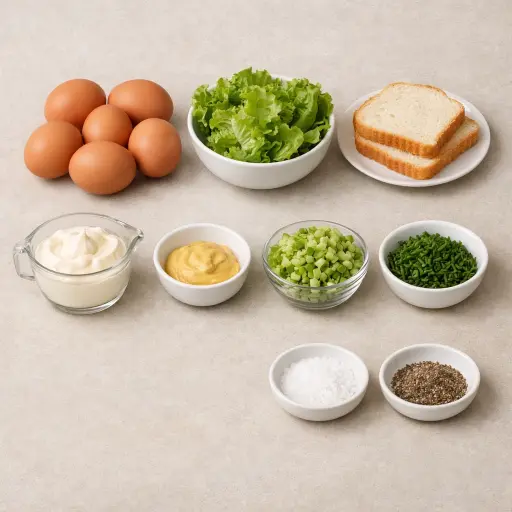 Ingredients for Traditional Egg Salad