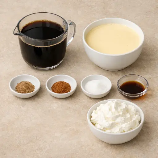 Ingredients for Traditional Eggnog Coffee