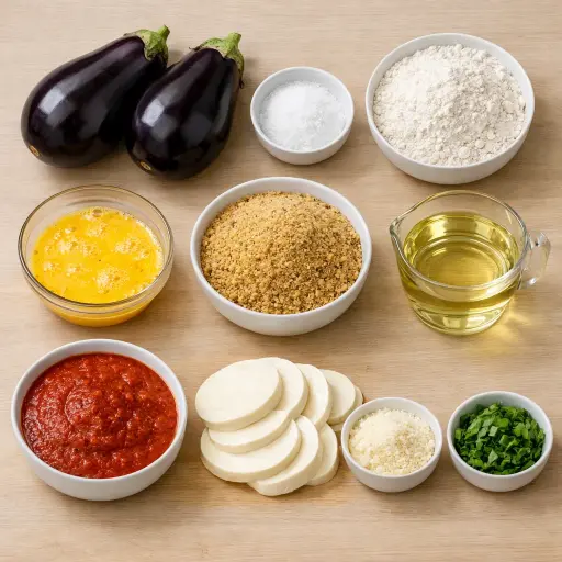 Ingredients for Traditional Eggplant Parmesan