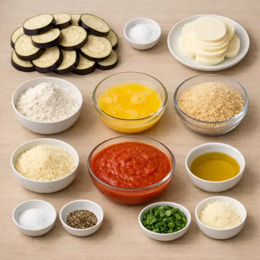 Ingredients for Traditional Eggplant Parmigiana