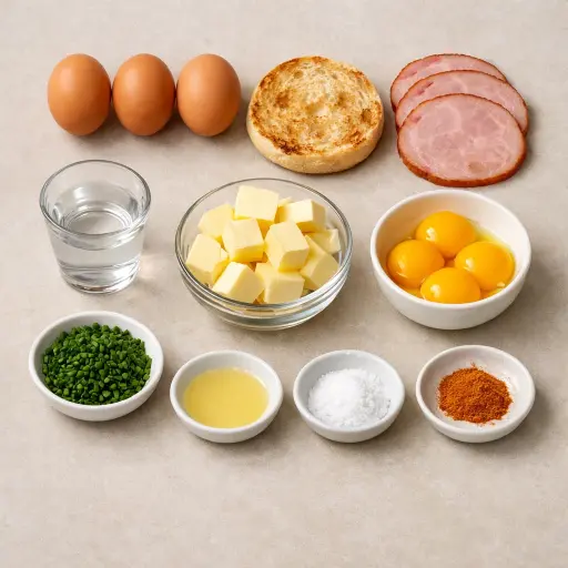 Ingredients for Traditional Eggs Benedict