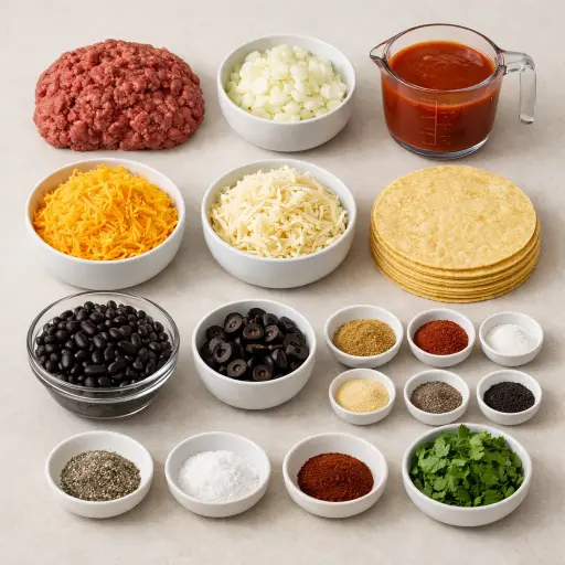 Ingredients for Traditional Enchilada Casserole