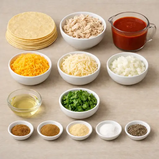 Ingredients for Traditional Enchilada