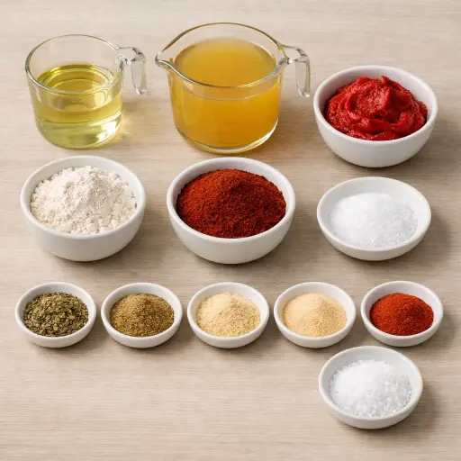 Ingredients for Traditional Enchilada Sauce