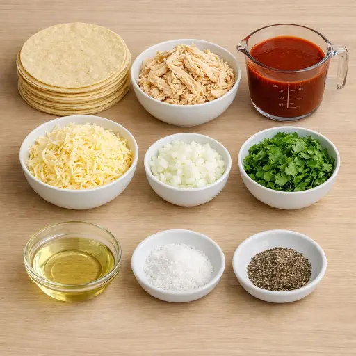 Ingredients for Traditional Enchiladas