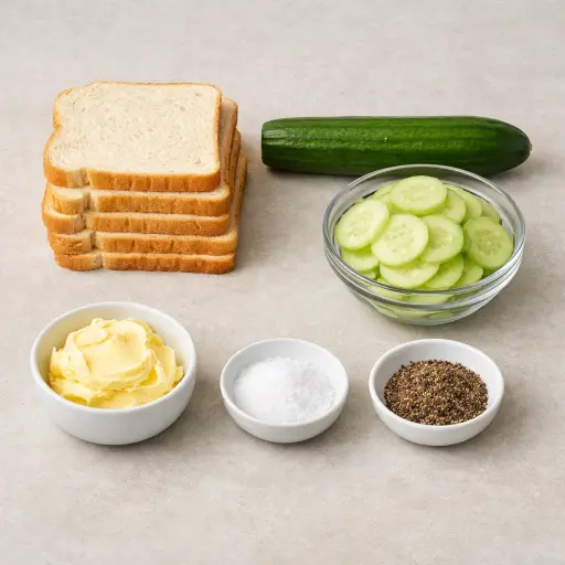 Ingredients for Traditional English Cucumber Sandwiches