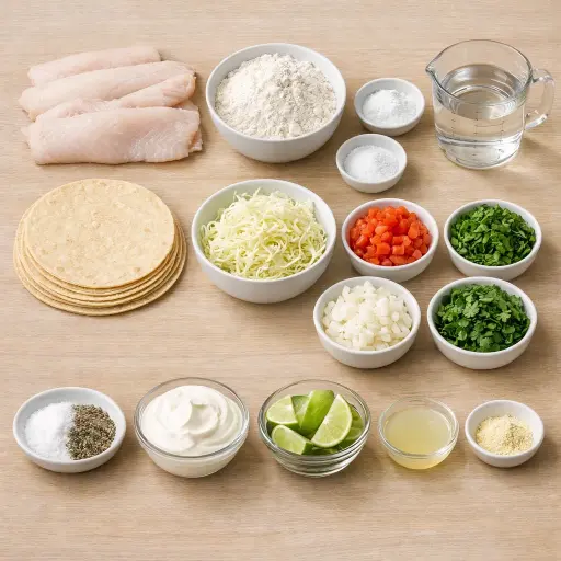 Ingredients for Traditional Fish Tacos