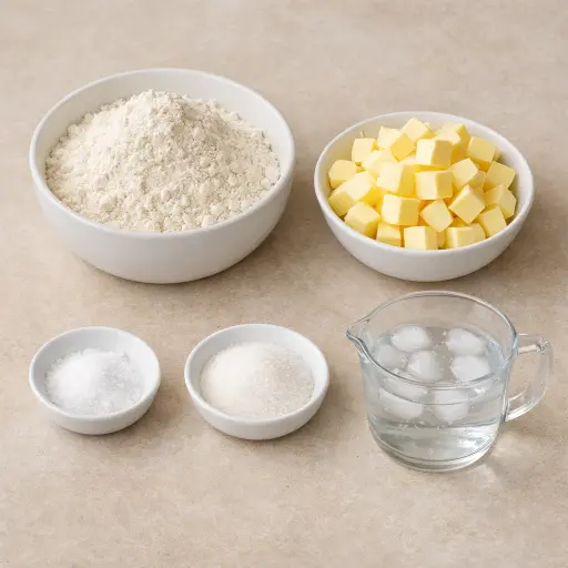 Ingredients for Traditional Flaky Pie Crust