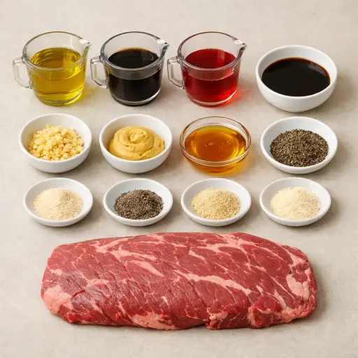 Ingredients for Traditional Flank Steak Marinade