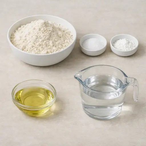 Ingredients for Traditional Flour Tortillas