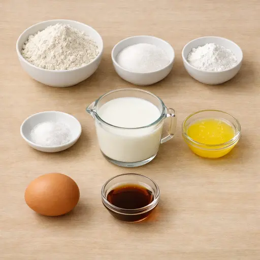 Ingredients for Traditional Fluffy Pancakes