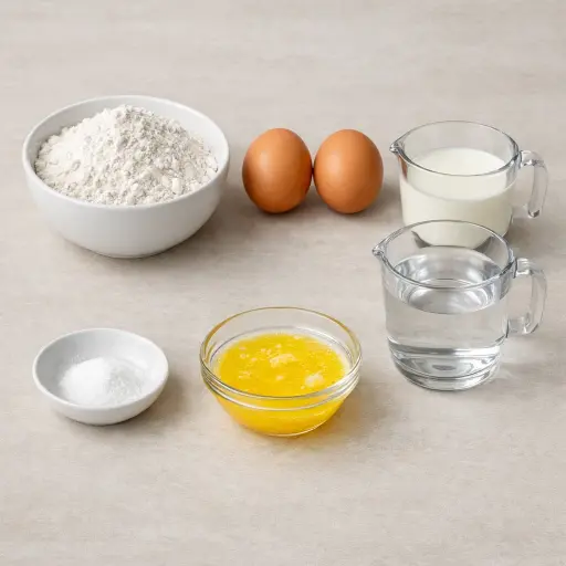 Ingredients for Traditional French Crepes