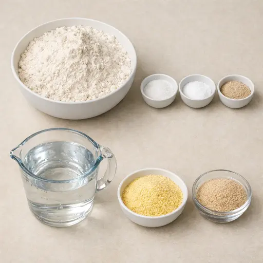 Ingredients for Traditional French Loaf