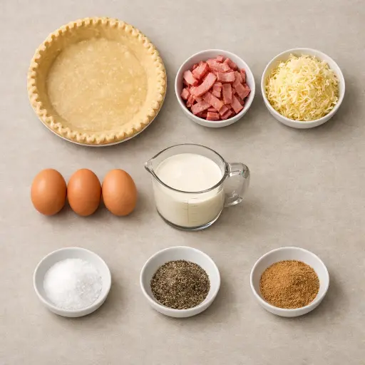 Ingredients for Traditional French Quiche Lorraine