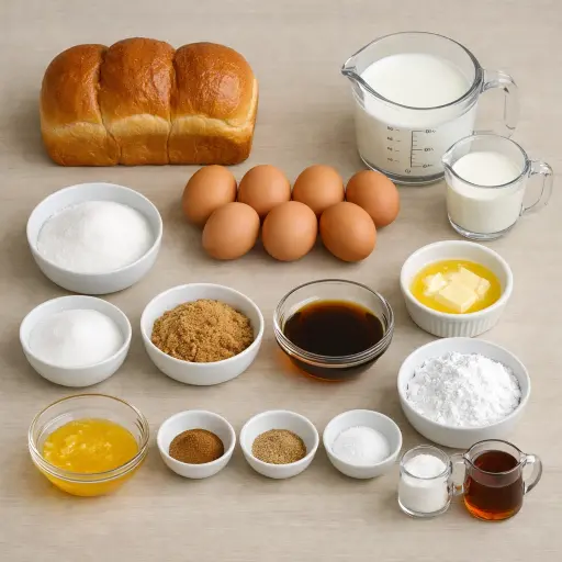 Ingredients for Traditional French Toast Bake