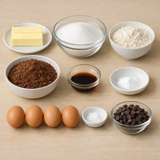 Ingredients for Traditional Fudge Brownies