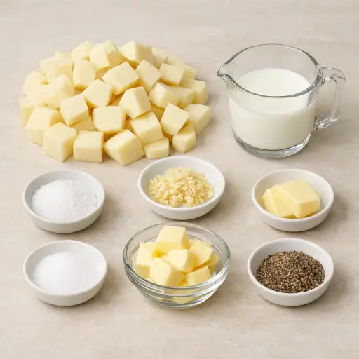 Ingredients for Traditional Garlic Mashed Potatoes