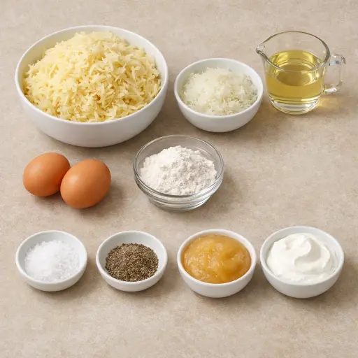 Ingredients for Traditional German Potato Pancakes