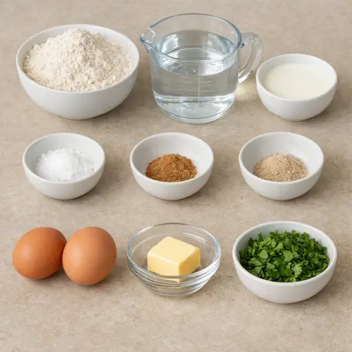 Ingredients for Traditional German Spaetzle
