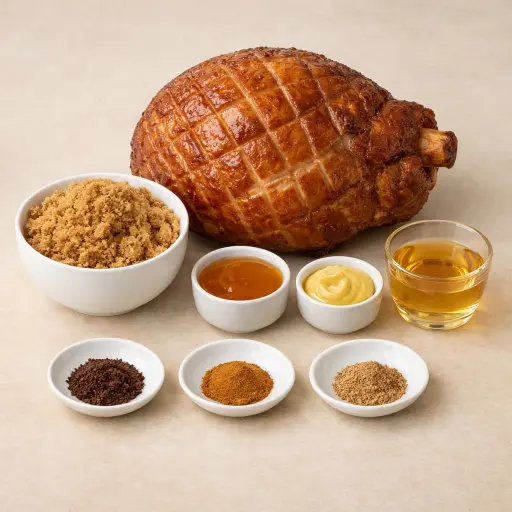 Ingredients for Traditional Glazed Baked Ham