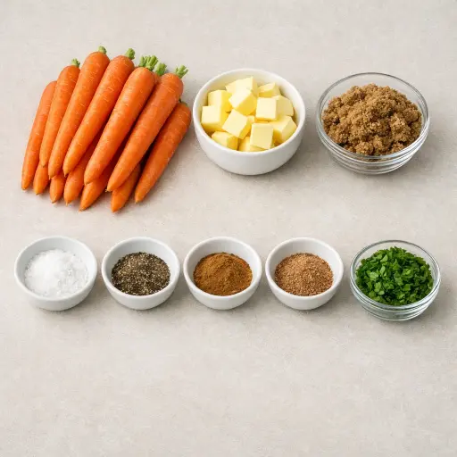 Ingredients for Traditional Glazed Carrots