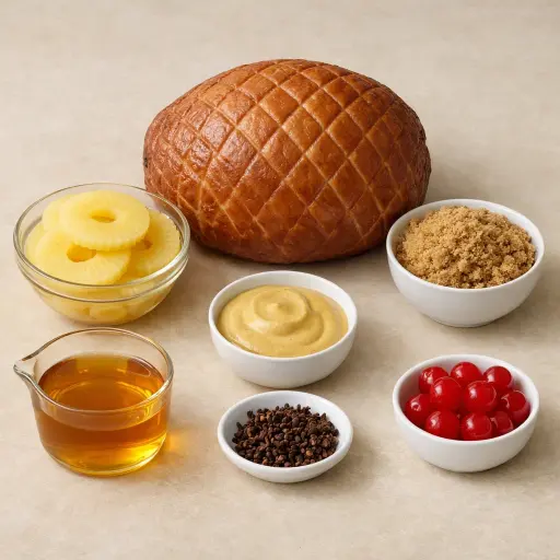 Ingredients for Traditional Glazed Ham with Pineapple