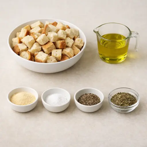 Ingredients for Traditional Golden Croutons