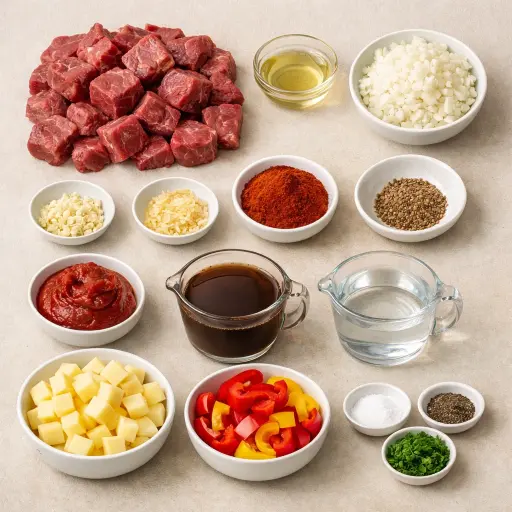 Ingredients for Traditional Goulash