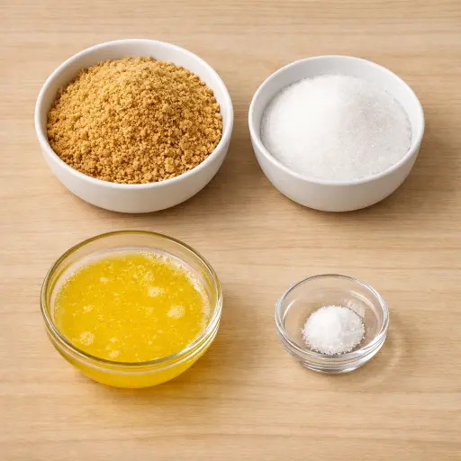 Ingredients for Traditional Graham Cracker Pie Crust